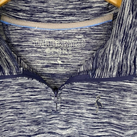 Tailorbyrd Sport Golf Blue Heather Long Sleeve 1/4 Zip Pullover Shirt-Large - Picture 2 of 6